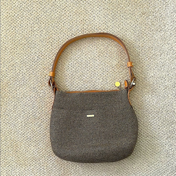 Eric Javits Brown Woven Shoulder Bag, like new - Picture 1 of 3